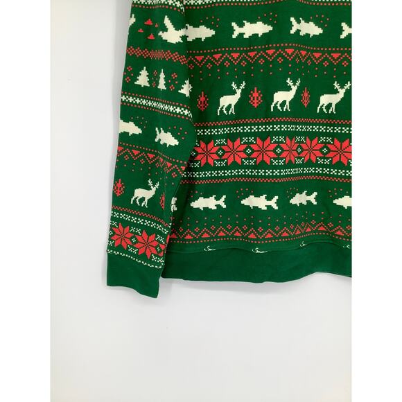 Magellan Outdoors Womens Medium Green Holiday Fleece Crew Neck Sweatshirt G16-24 - Picture 2 of 6